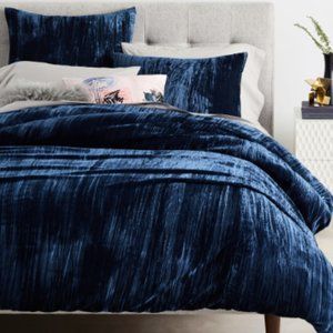 West Elm Crinkle Velvet Duvet Cover & Shams